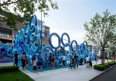 Arloesedd gwydr ffibr yn Beijing Shoukai LONG Street Adnewyddu Trefol