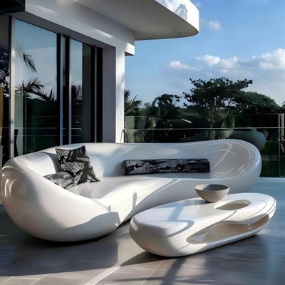 Soffa gwydr ffibr awyr agored