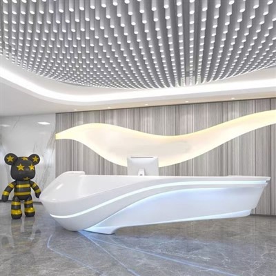 Desg Derbynfa Gwydr Ffibr