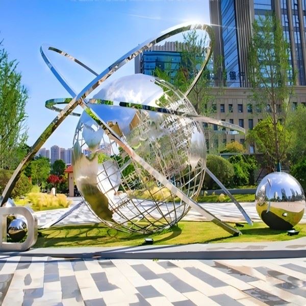 Stainless Steel Mirror Ball Sculpture